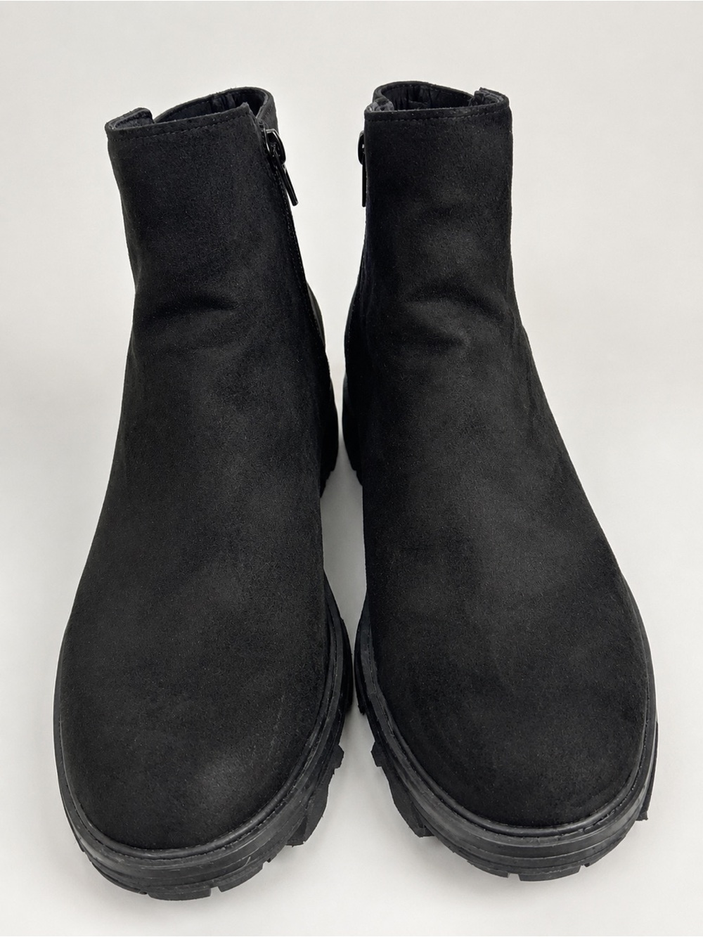 Unisa Black Suede Ankle Booties with Side Zip